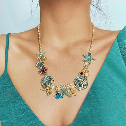 Ocean Elegance – Shell & Pearl Necklace