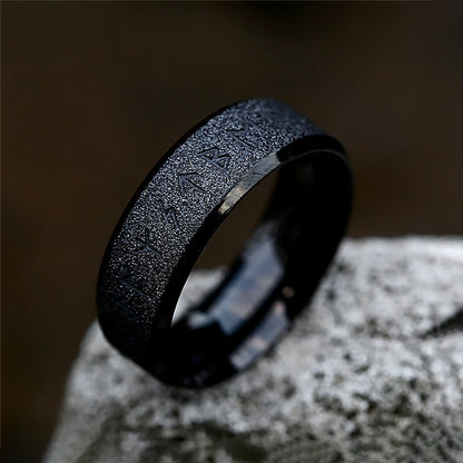 Stainless Steel Runic Viking Ring - Nordic Design for Men and Women Amulet
