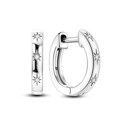 MULA 1PC Hoop Earrings Silver Plated Women Fashion Jewelry Gift For