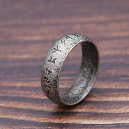 Stainless Steel Runic Viking Ring - Nordic Design for Men and Women Amulet