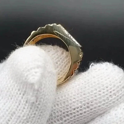 Retro Gold Crown Ring: Shiny Zircon Inlaid Luxury Jewelry Accessorie