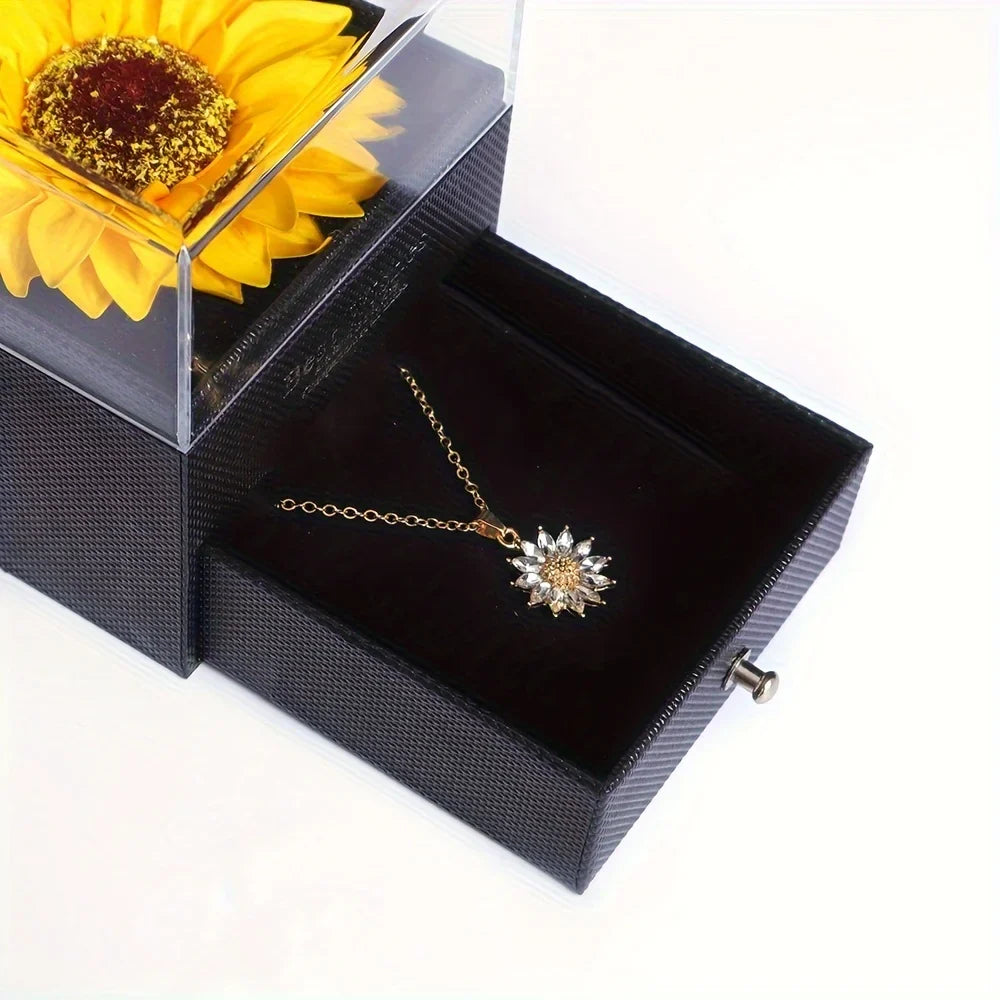 Sun Necklace in a beautiful Sunflower Gift Box: Celebrate Love
