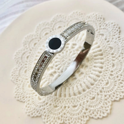 Waterproof Luxury Colorful Cubic Zirconia Bangles Stainless Steel Open Bracelet Bangle 18K Plated Fashion Jewelry Women