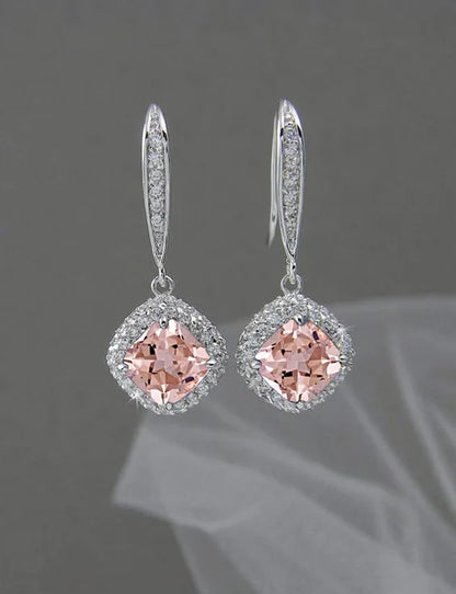 Exquisite Fashion Silver Color Inlaid White Zircon Dangle Earring for
