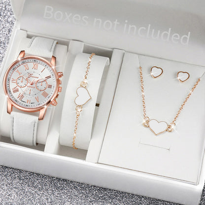 6PCS Women's Watch and Jewelry Set