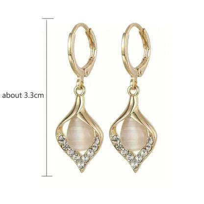 Rhinestone Tulip Hoop Earrings