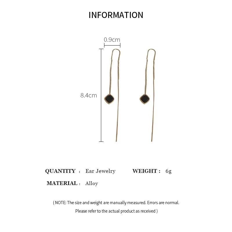 Simple Geometric Square Drop Earring For Women Korean Fashion