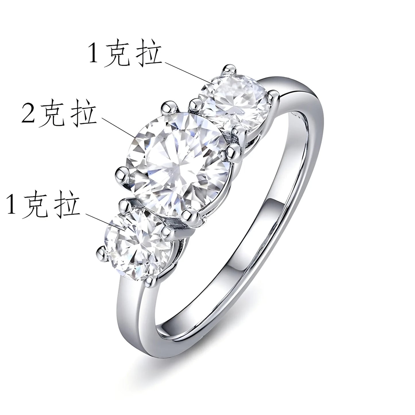 5CT Round Cut Accented Lab Diamond Ring