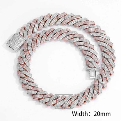 Drop Shipping Hip Hop Cuban Link Chain Necklace Silver/18k Gold Plated 10/12/14/15/20mm Iced Out Diamond CZ Gift for Him/Her