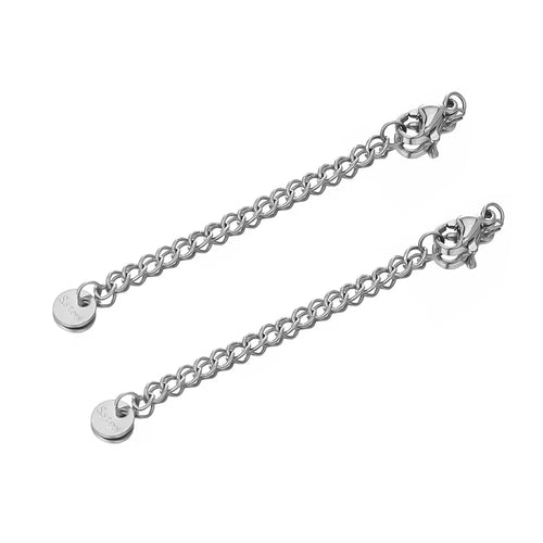 10pcs Stainless Steel Extension Extended Tail Chains Lobster Clasps