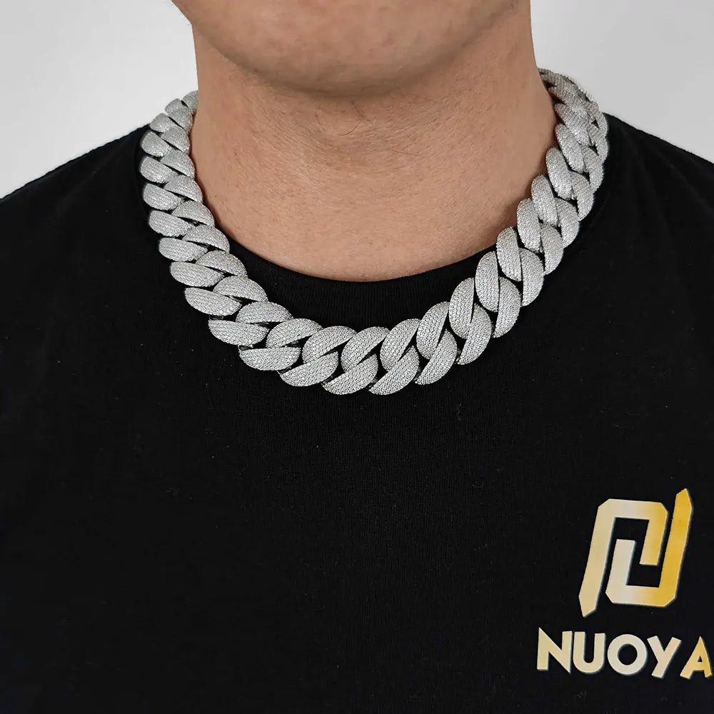 Hip Hop Full Iced Out Zircon 5-Row Stone Heavy And Thick Necklace 22mm Cuban Link Chain Personalized Men's Jewelry Drop Shipping