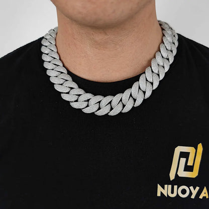 Hip Hop Full Iced Out Zircon 5-Row Stone Heavy And Thick Necklace 22mm Cuban Link Chain Personalized Men's Jewelry Drop Shipping