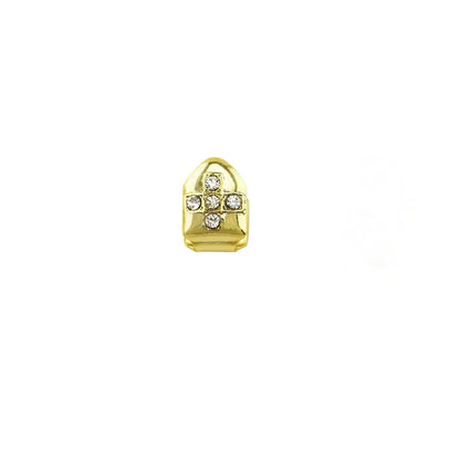 Hip Hop Iced Bling Teeth Grillz Cross Cubic Zircon Micro Paved Charm Grills Unisex Top & Bottom Jewelry