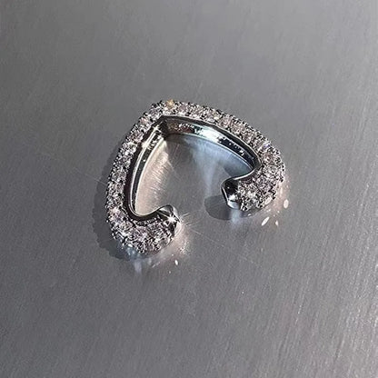Delicate Zircon Heart Shape Clip Earrings Female Buckle Ear Cuff No Piercings Fake Cartilage Ear for Women 2025 Fashion Jewelry