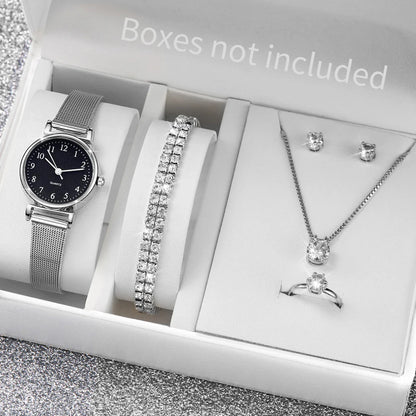 6PCS Women's Watch and Jewelry Set