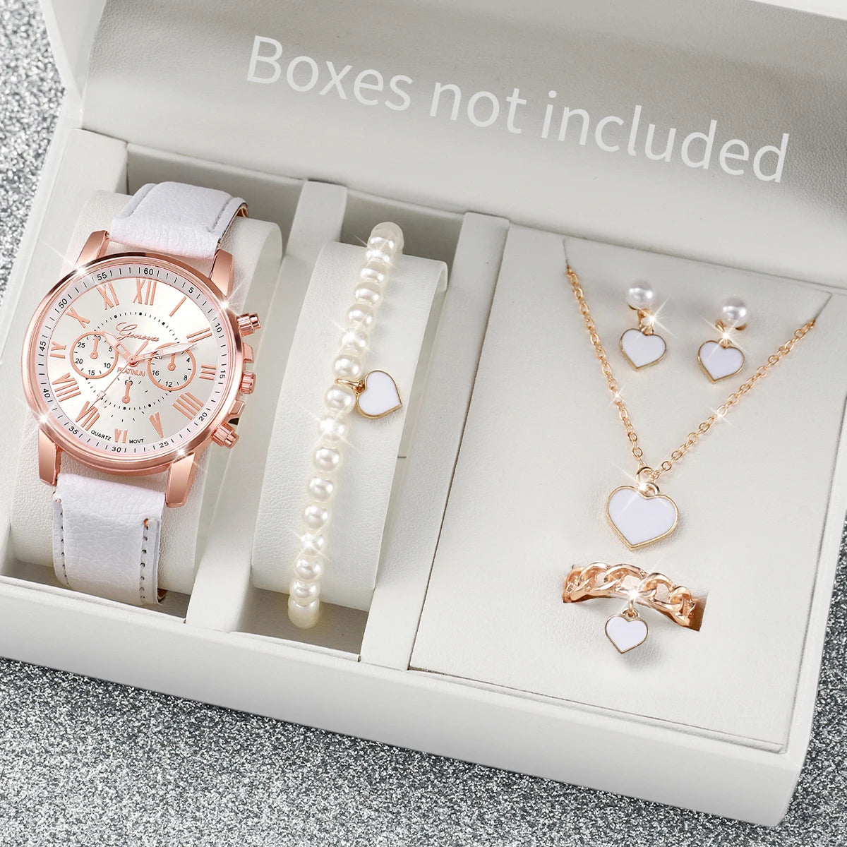 6PCS Women's Watch and Jewelry Set