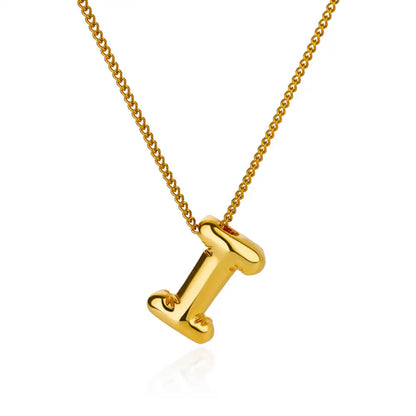 Stainless Steel Collares Chunky Alphabet Balloon 3D Letter Initials