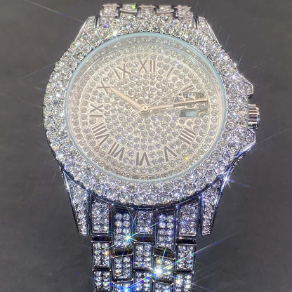 Luxury Men's Watches With Cuban Bracelet Diamond Unique Fashion Trends