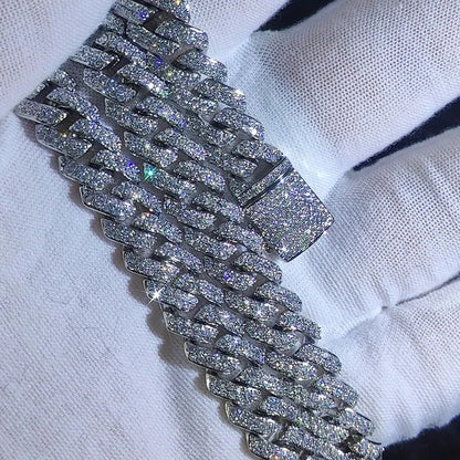 Hip Hop Jewelry 10/12/14/15/20mm CZ Cuban Link Necklace For Men Miami Bling Iced Out Prong Cuban Link Chain Party Gift