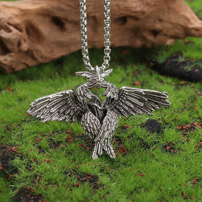 Guardian Angel Wings Cross Pendant Necklace