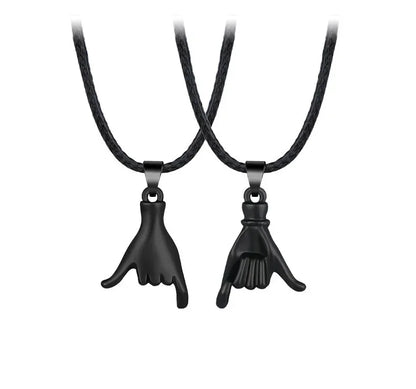 2pcs/set Pull Hook Hands Couple Necklace Pinky Swear Promise Love Hug