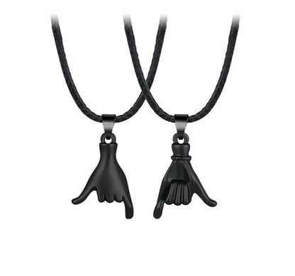 2pcs/set Pull Hook Hands Couple Necklace Pinky Swear Promise Love Hug