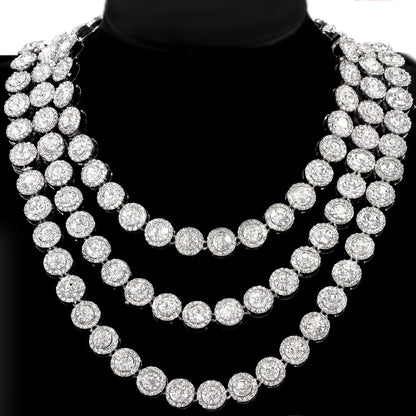 Men Women Luxury Prong Cuban Link Chain Necklace Bling Iced Out