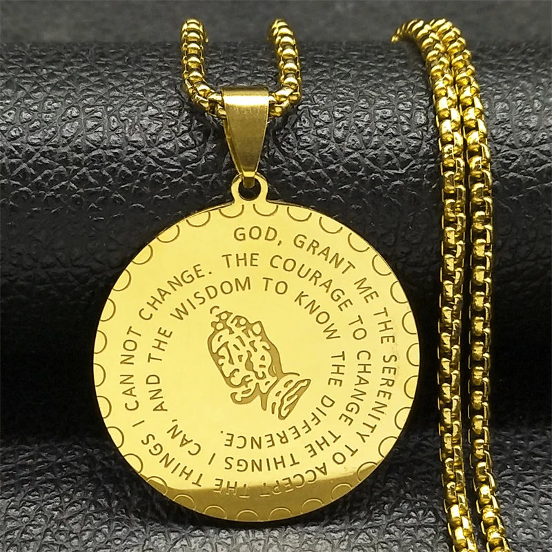 Faithful Charm: Lord's Prayer Scribble Cross Necklace