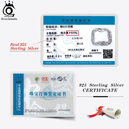 ORSA JEWELS 3mm 5mm 7mm Cuban Chain Necklace Bracelet 100% 925 Sterling Silver Diamond Cut Cuban Link Curb Chain Necklace SC36