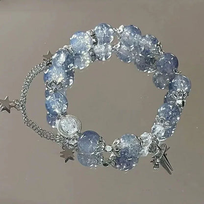 Aquamarine Crystal Star Bracelet