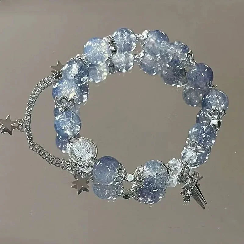 Aquamarine Crystal Star Bracelet