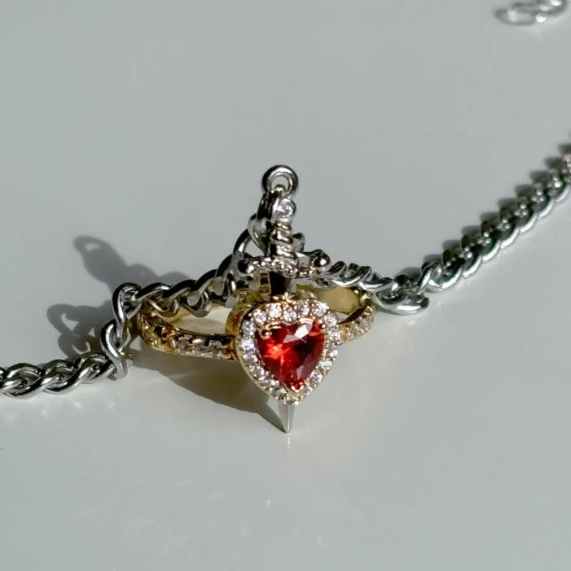 Valor Bond: Heart & Sword Bracelet