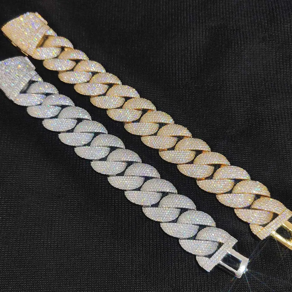 Luxury Jewelry 22mm Diamond Chain Men Iced Out Bling CZ Silver/Gold Plated Rapper Hip Hop Thick Cuban Link Necklace Gift for Him