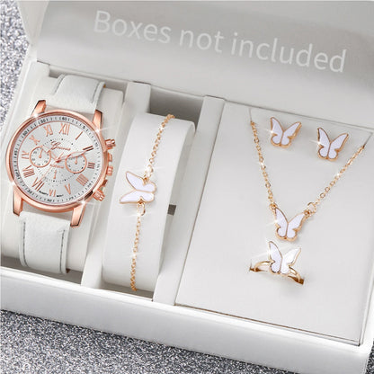 6PCS Women's Watch and Jewelry Set