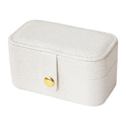 EMESA HOME Exquisite PU Leather Jewelry Box, Ring Necklace Earrings Storage, Minimalist Daily Travel Portable Organizer Box.