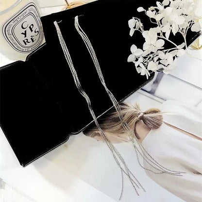 2022 New Trend Simulation Pearl Long Earrings Women's Flower Rhinestone Wedding Pendant Earrings Fashion Korean Jewelry Earrings