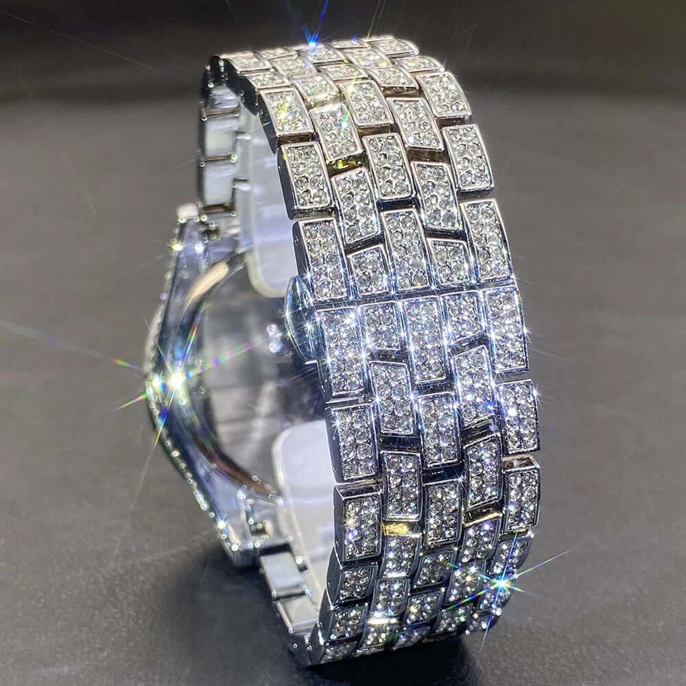 Luxury Men's Watches With Cuban Bracelet Diamond Unique Fashion Trends