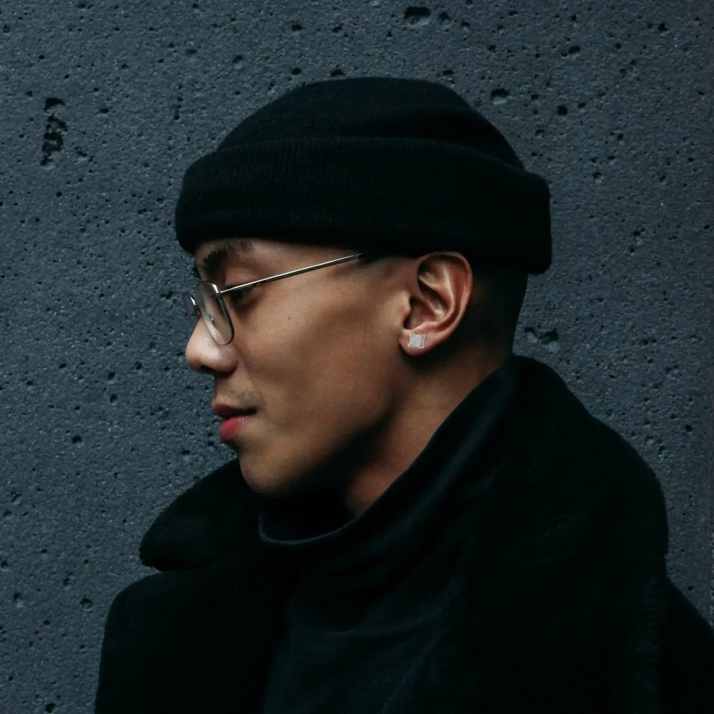 925 Sterling Silver Square Screw Stud Earrings Pave CZ Iced Out Screw