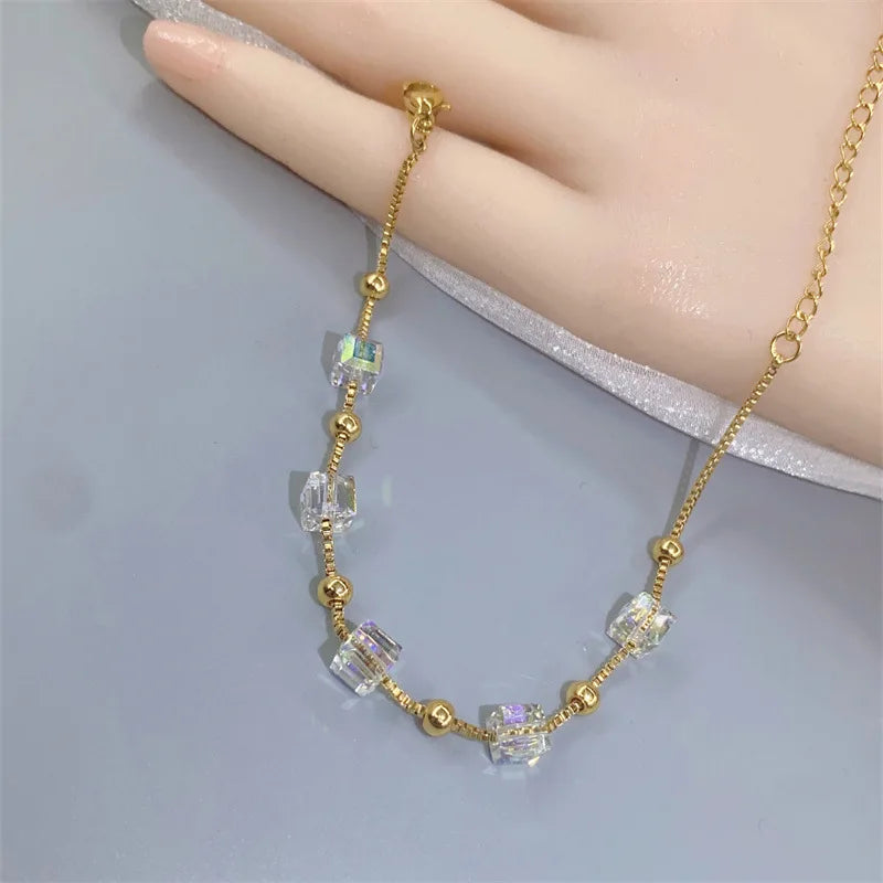 Super Shining Cube Sugar Color Changing Crystal Bracelets Charm