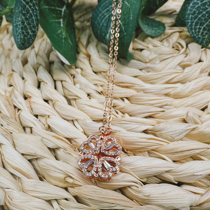 Heart Four Leaf Clover Necklace