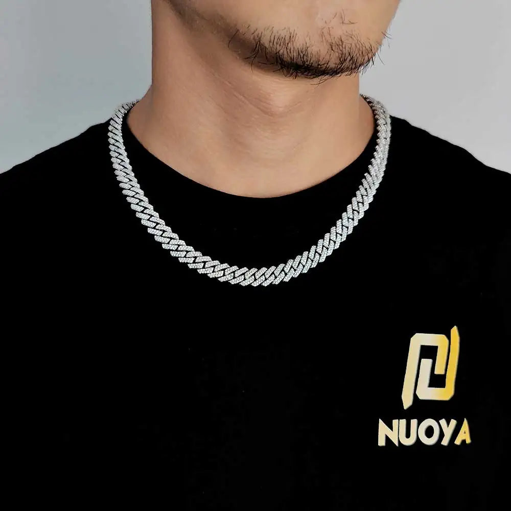 Hip Hop Jewelry 10/12/14/15/20mm CZ Cuban Link Necklace For Men Miami Bling Iced Out Prong Cuban Link Chain Party Gift