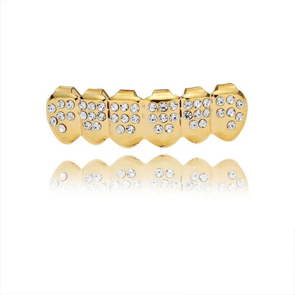 Hip Hop Iced Bling Teeth Grillz Cross Cubic Zircon Micro Paved Charm Grills Unisex Top & Bottom Jewelry