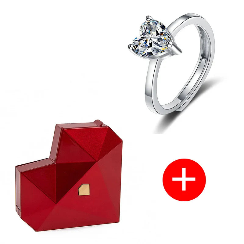 The Perfect Promise: Red Heart Ring Box & Adjustable Ring