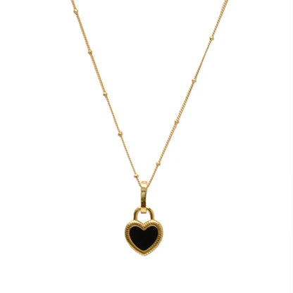 XIYANIKE Vintage Double Sided Heart Pendant Necklace For Women Girl