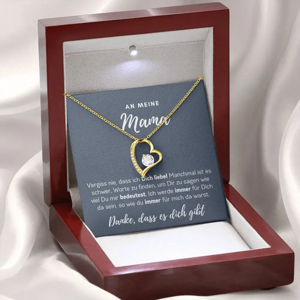 To Mom - No Matter What Happens, - Interlocking Hearts Necklace - From Daughter