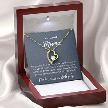 To Mom - No Matter What Happens, - Interlocking Hearts Necklace - From Daughter
