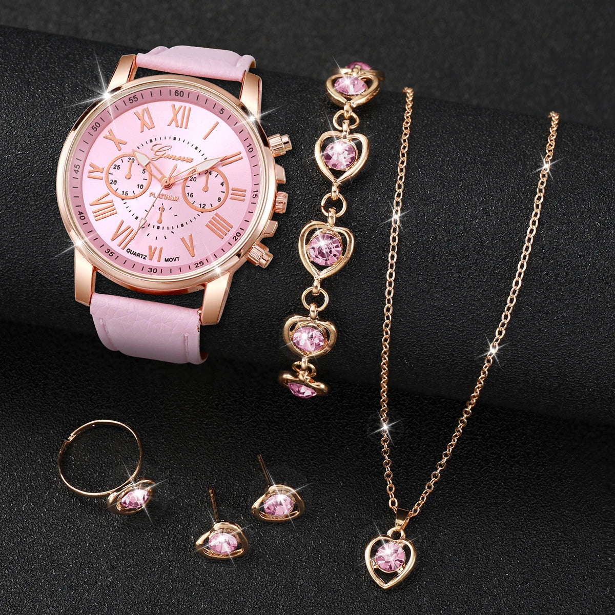 6PCS Women's Watch and Jewelry Set