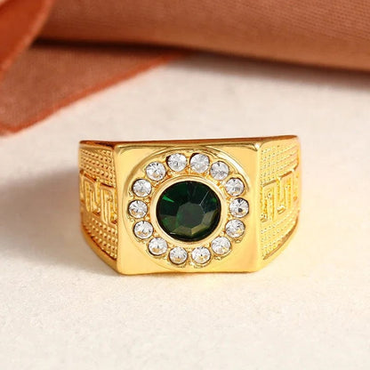 Retro Gold Crown Ring: Shiny Zircon Inlaid Luxury Jewelry Accessorie