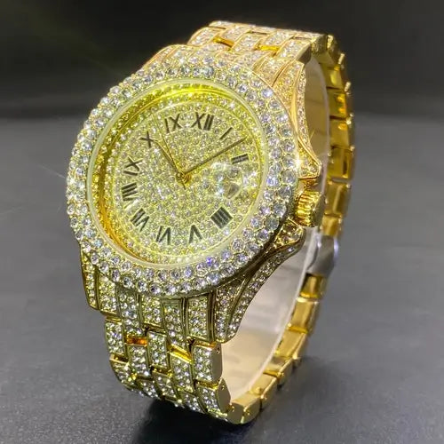 Luxury Men's Watches With Cuban Bracelet Diamond Unique Fashion Trends