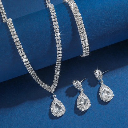 Wedding Season Women's Fashion Copper Claw Chain Water Drop Necklace